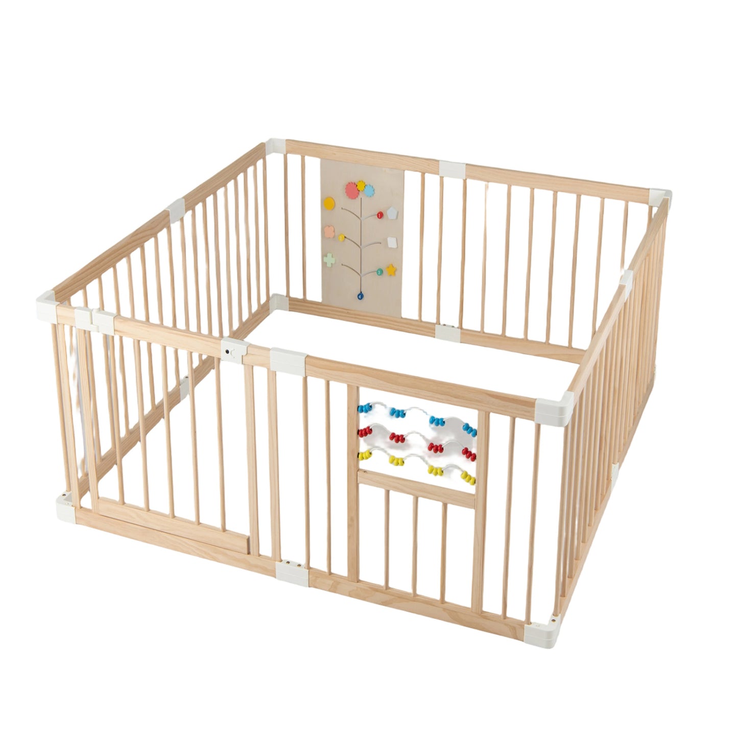 Wooden Baby Playpen, Adjustable Large Play Yard, Natural Baby Playpen & Playards Natural at Gallery Canada