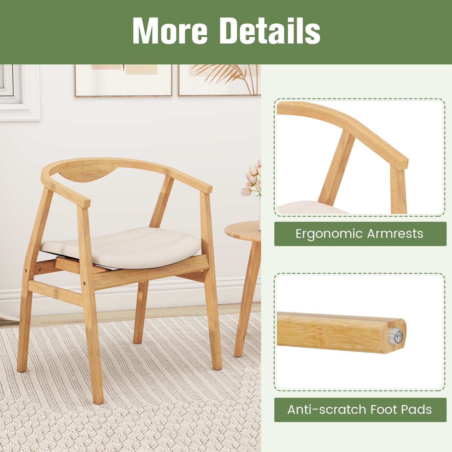 Wooden Bamboo Accent Chair, Natural Accent Chairs at Gallery Canada