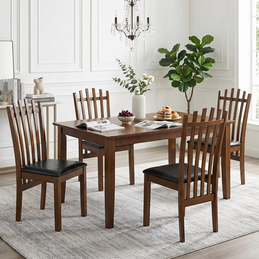 Wooden Dining Chair Set of 4, Spindle Back, Black Dining Chairs Black at Gallery Canada
