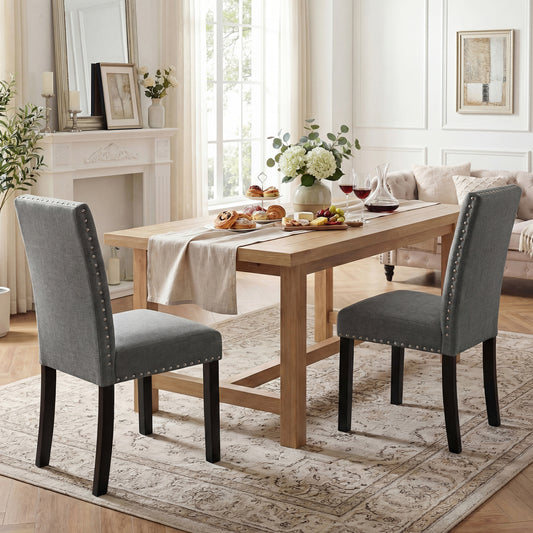 Wooden Dining Chairs Set of 2 with Bent Wood Legs, Gray Dining Chairs Gray at Gallery Canada