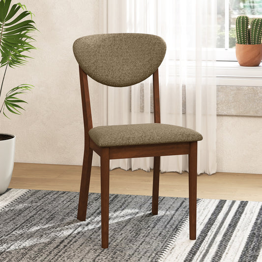 Wooden Dining Chairs Set of 4 with Padded Seat Back, Brown Dining Chairs Brown at Gallery Canada