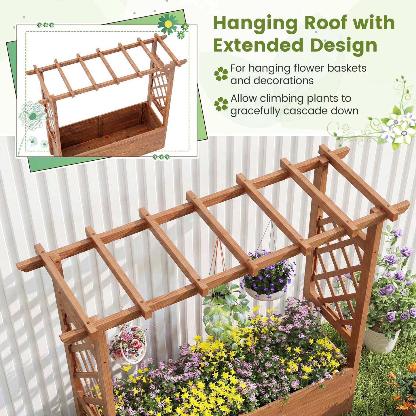 Wooden Elevated Planter Raised Garden Bed, Orange Raised Garden Beds at Gallery Canada