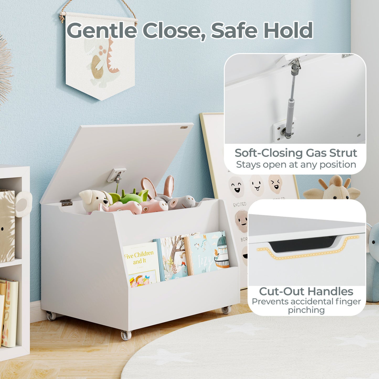 Wooden Mobile Toy Storage Organizer, White Kids Storage at Gallery Canada