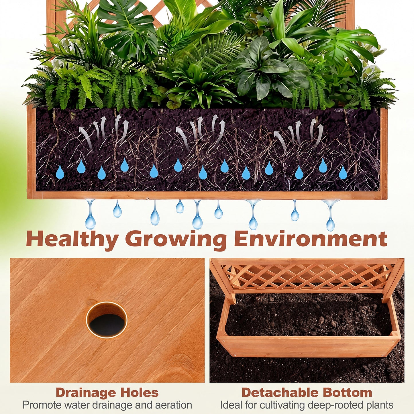 Wooden Planter Box With Lattice Trellis, Raised Garden Bed, Orange Raised Garden Beds at Gallery Canada