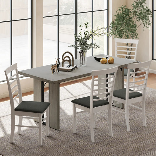 Industrial Kitchen Table, 71" Rectangular, Grey Wood Finish, Grey Dining Tables Grey Wood Finish at Gallery Canada