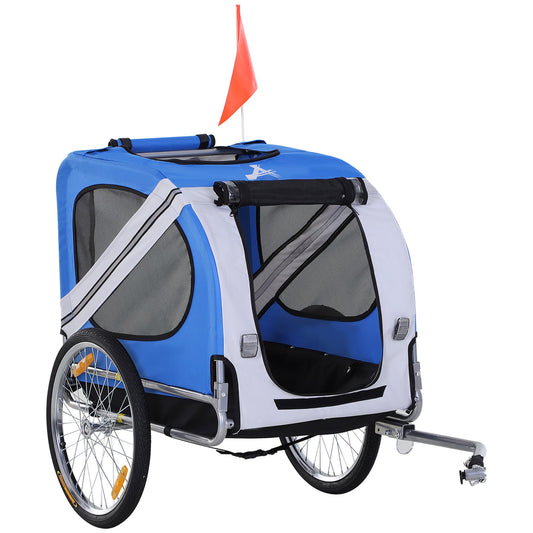 Dog Bike Trailer Pet Cart Bicycle Wagon Cargo Carrier Attachment for Travel with 3 Entrances Large Wheels for Off-Road &; Mesh Screen, White at Gallery Canada