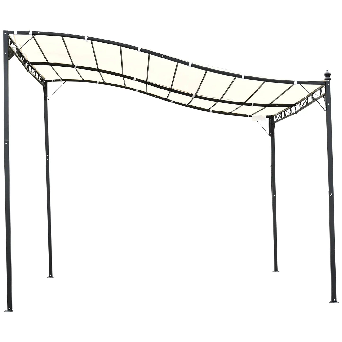 10'x10' Steel Gazebo, Portable Patio Canopy, Cream White Pergolas at Gallery Canada