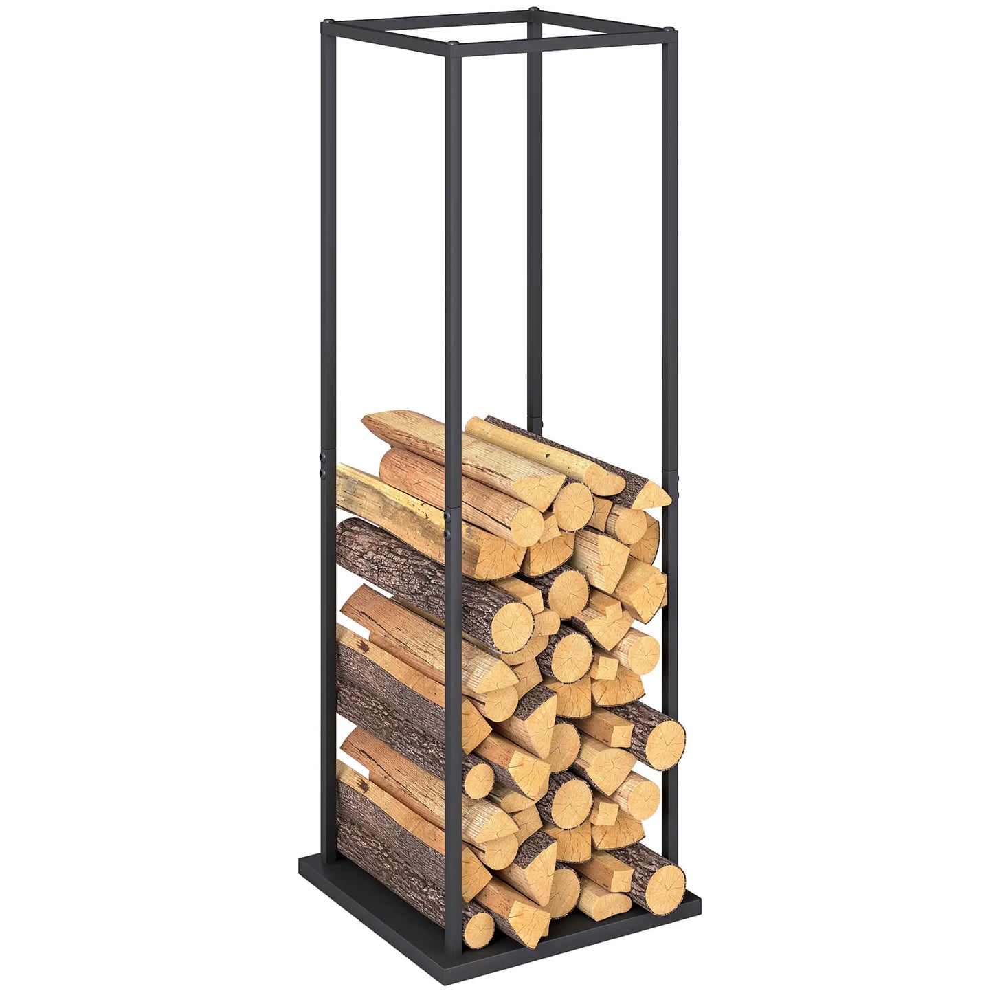 Firewood Rack Outdoor, Heavy Duty Log Holder, 13 x 13 x 43, Black Firewood Racks at Gallery Canada