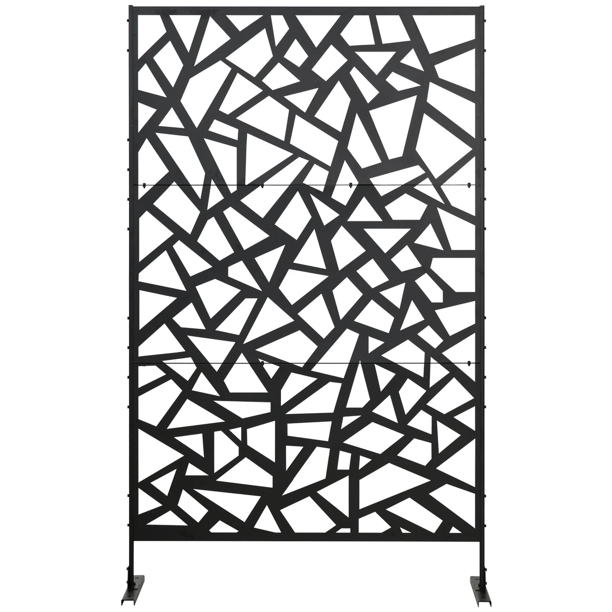 Garden Privacy Screen, Outdoor Metal Divider, Irregular Fence Style, Black Side Awnings at Gallery Canada