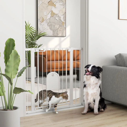 30"-41" Extra Wide Pet Gate, 35"H, Small Door, White Houses, Kennels & Pens White at Gallery Canada