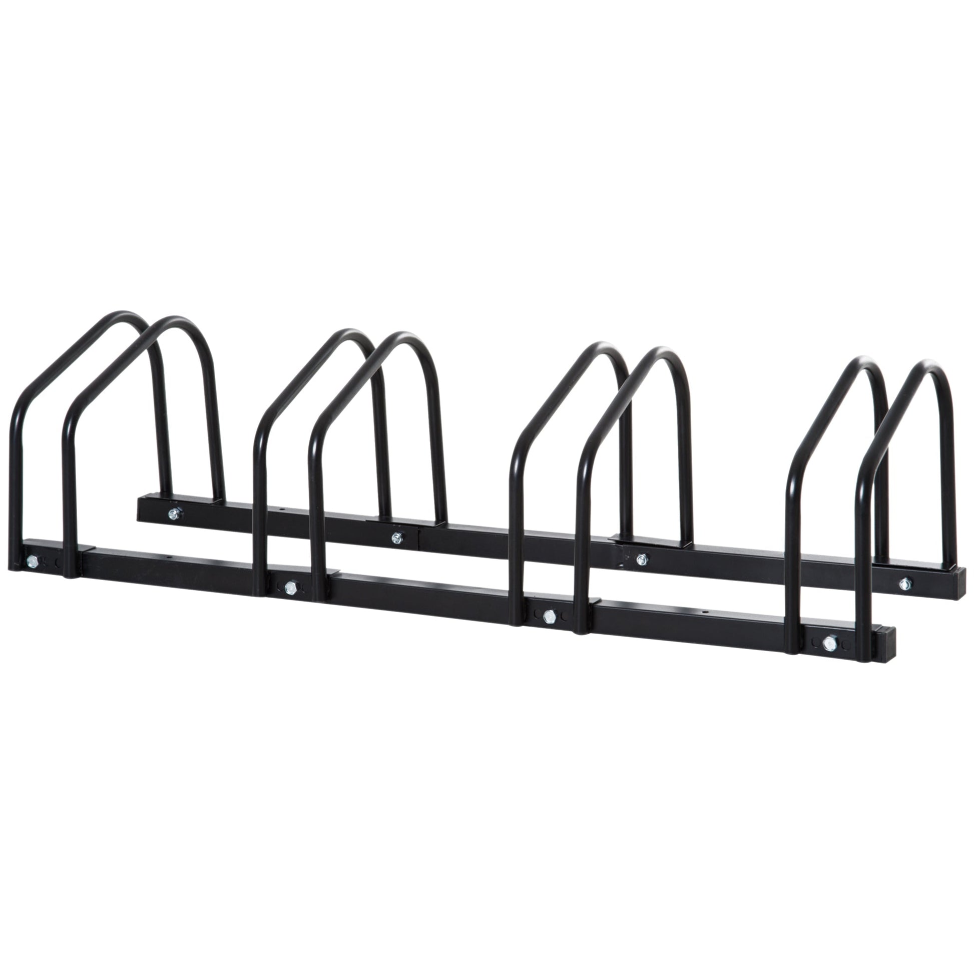 4-Bike Bicycle Floor Parking Rack Cycling Storage Stand Ground Mount Garage Organizer for Indoor and Outdoor Use at Gallery Canada