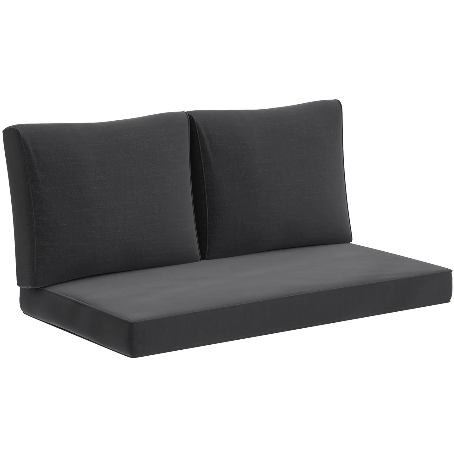 2 Seater Outdoor Cushions With Backrest, Black Patio Chair Cushions at Gallery Canada