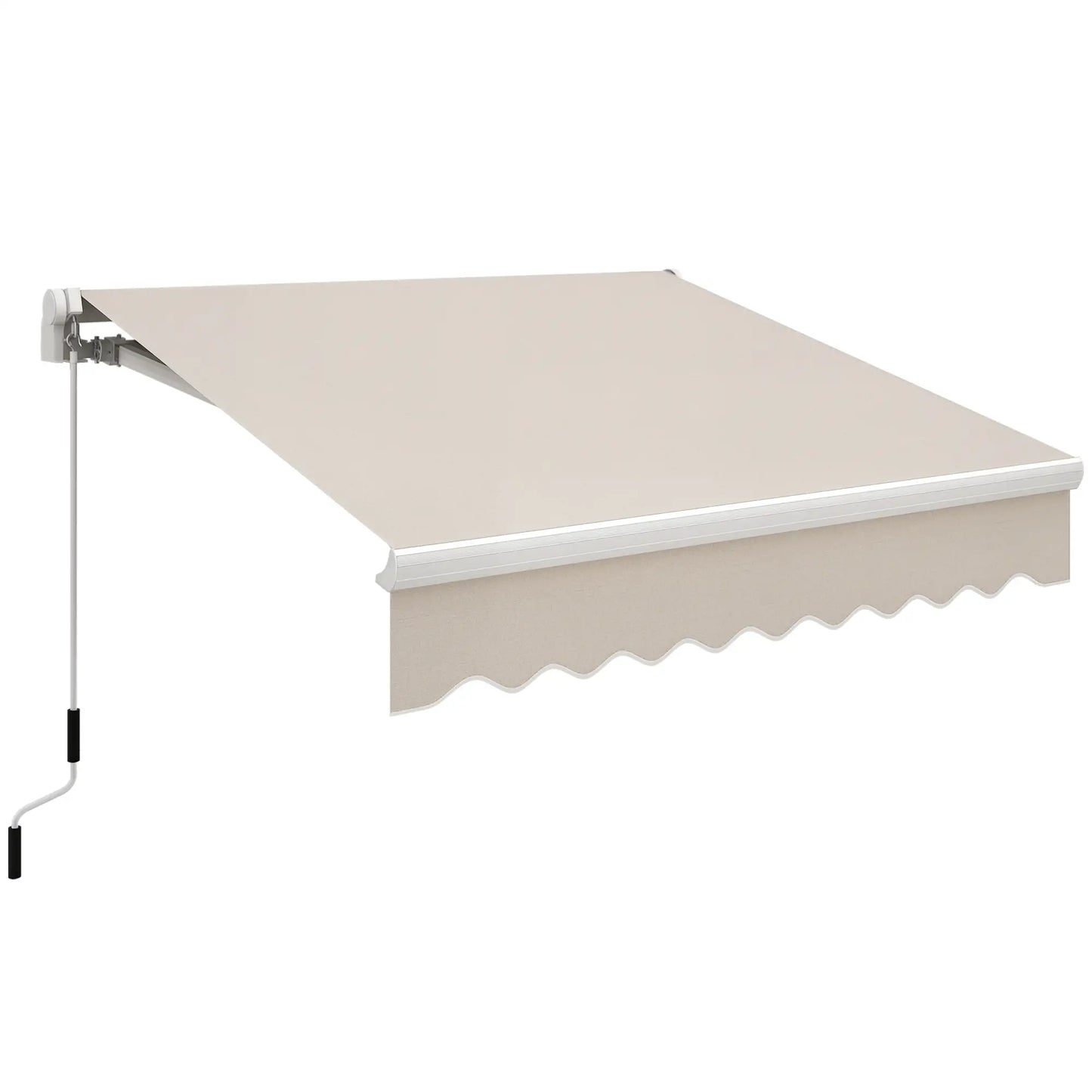 8'x7' Patio Awning, Manual Retractable Sun Shade, Outdoor Deck Canopy Shelter, Beige Patio Awnings at Gallery Canada