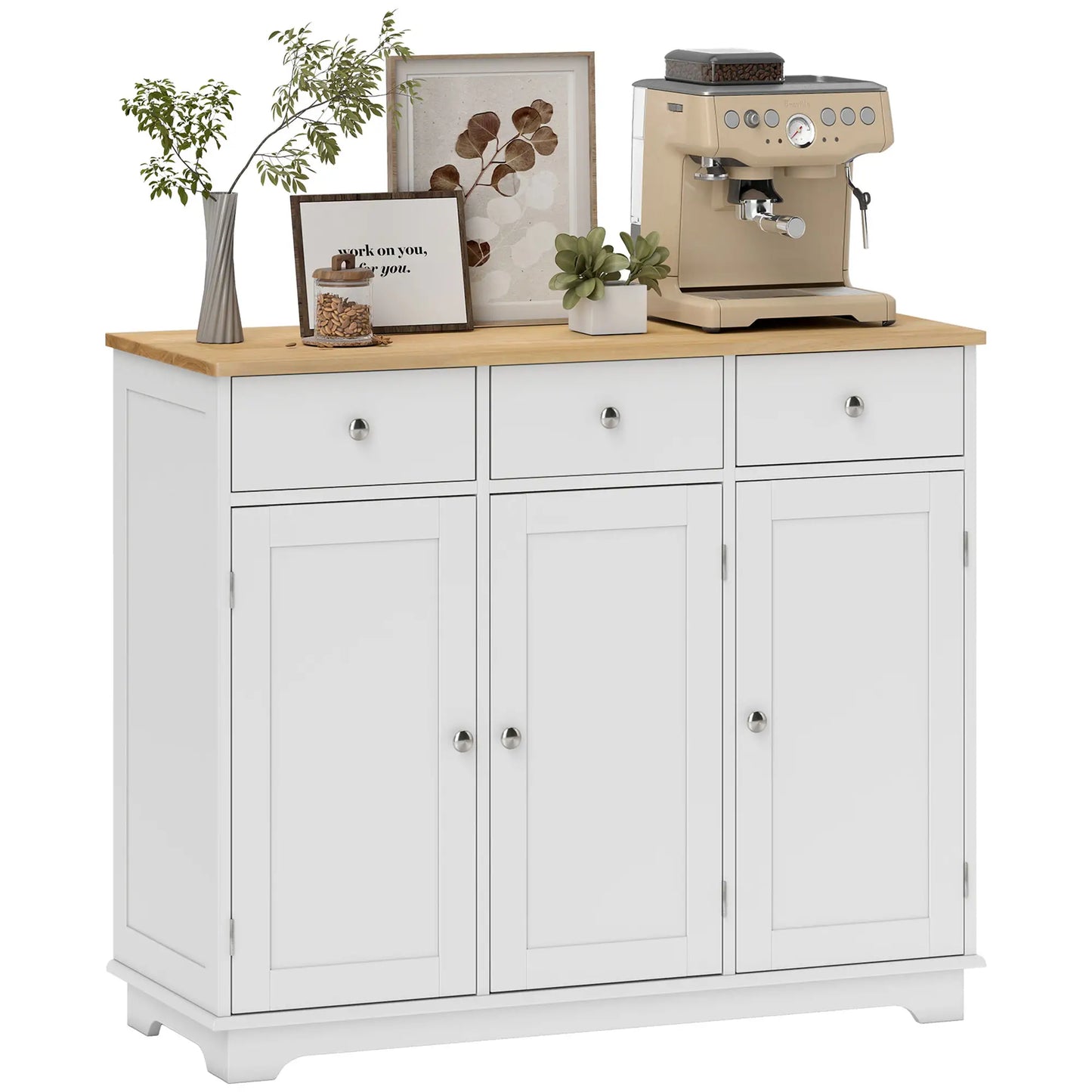 Modern Sideboard, Buffet Cabinet with Storage, Drawers, Adjustable Shelves, White Bar Cabinets at Gallery Canada