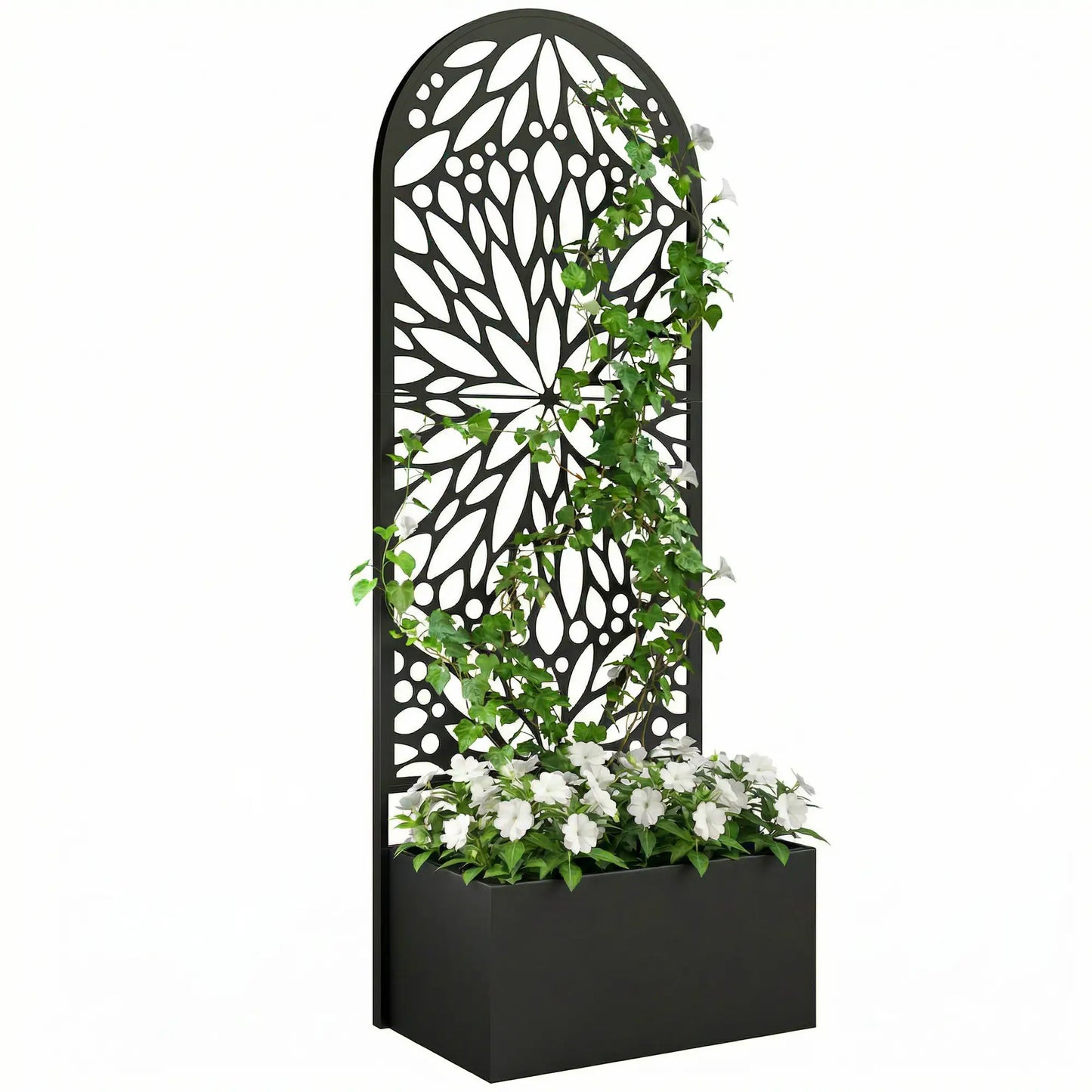 Metal Raised Garden Bed with Trellis, Freestanding Flower Bed Galvanized Planter Boxes at Gallery Canada