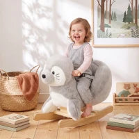 Plush Seal Ride-On Rocking Horse, 12-36 Months, Grey, Grey Rocking Horses Multi Colour at Gallery Canada