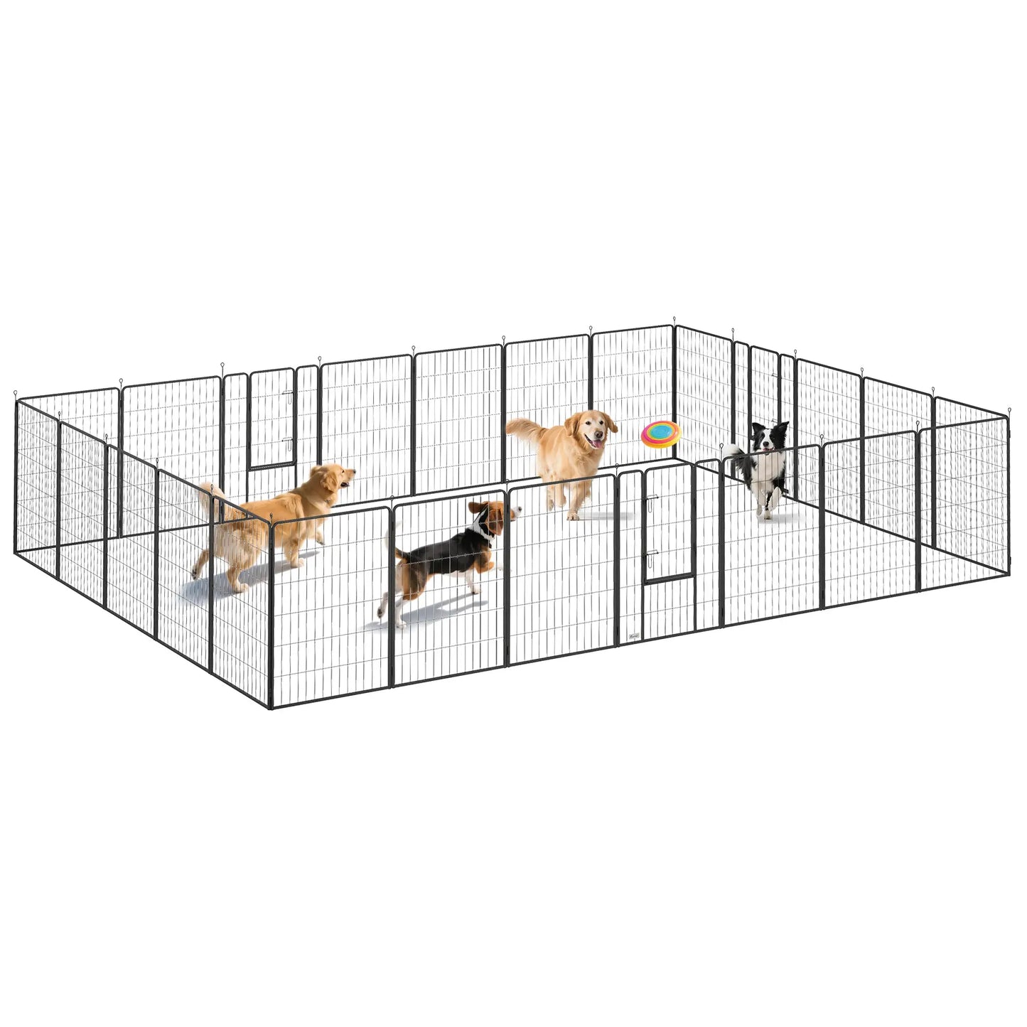 24 Panels 44.5" Height Dog Playpen, Small Medium Large Dogs, Black Houses, Kennels & Pens at Gallery Canada