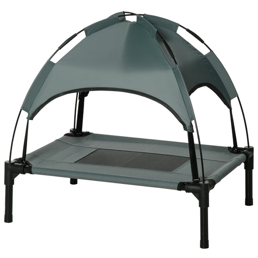 Elevated Cooling Pet Bed Portable Raised Dog Cot with Canopy for Small-Sized Dogs, Grey - Gallery Canada