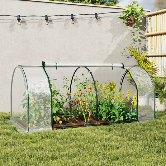 6' x 3' x 2.6' Mini Greenhouse, Portable, Zippered Doors, Clear Mini Greenhouses Dark Green and Transparent at Gallery Canada