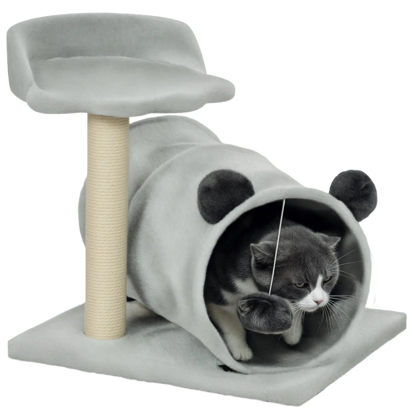 18.5" Small Cat Tree, Compact Cat Tower, Scratching Post, Plush Bed, Grey Cat Trees at Gallery Canada