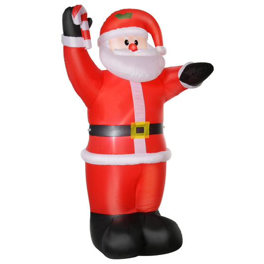 8ft Inflatable Christmas Santa Claus with Candy Cane, Blow-Up Outdoor LED Yard Display for Lawn Garden Party at Gallery Canada