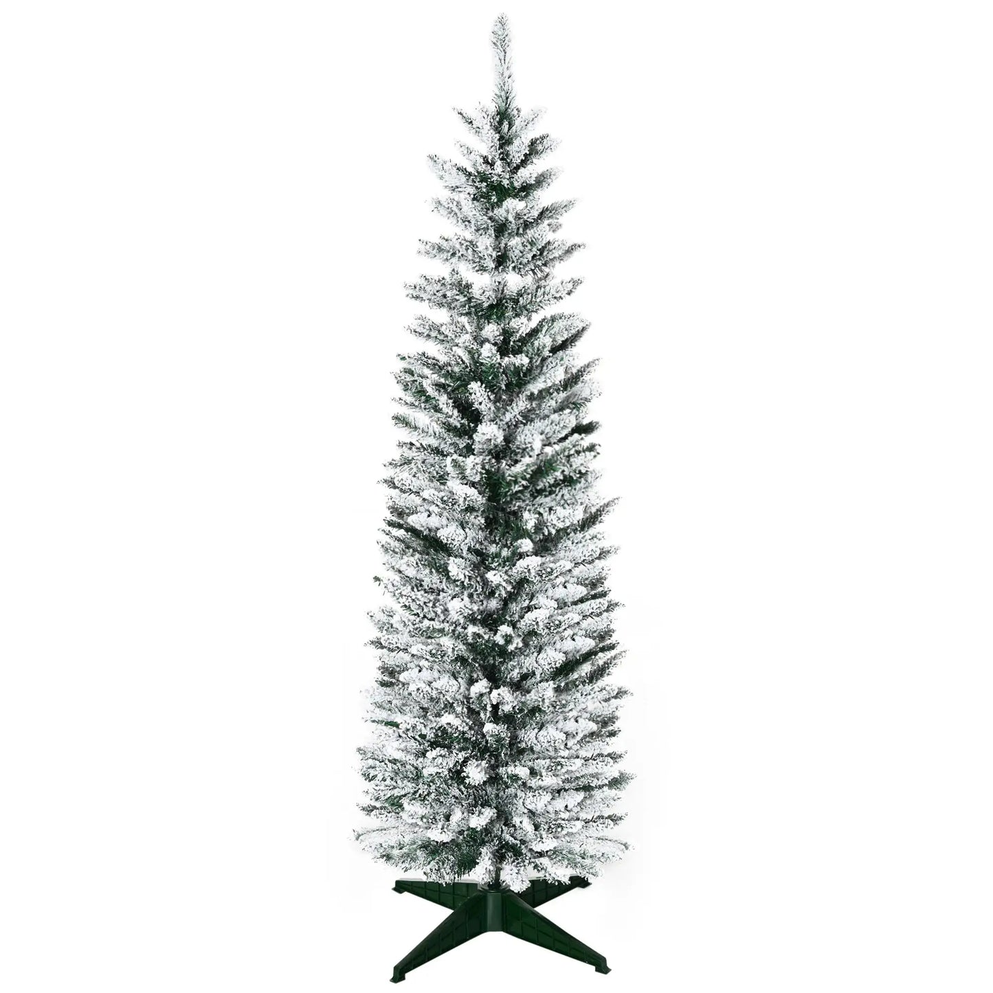 5ft Pencil Artificial Christmas Tree, Snow Flocked Branches, Green Artificial Christmas Trees at Gallery Canada