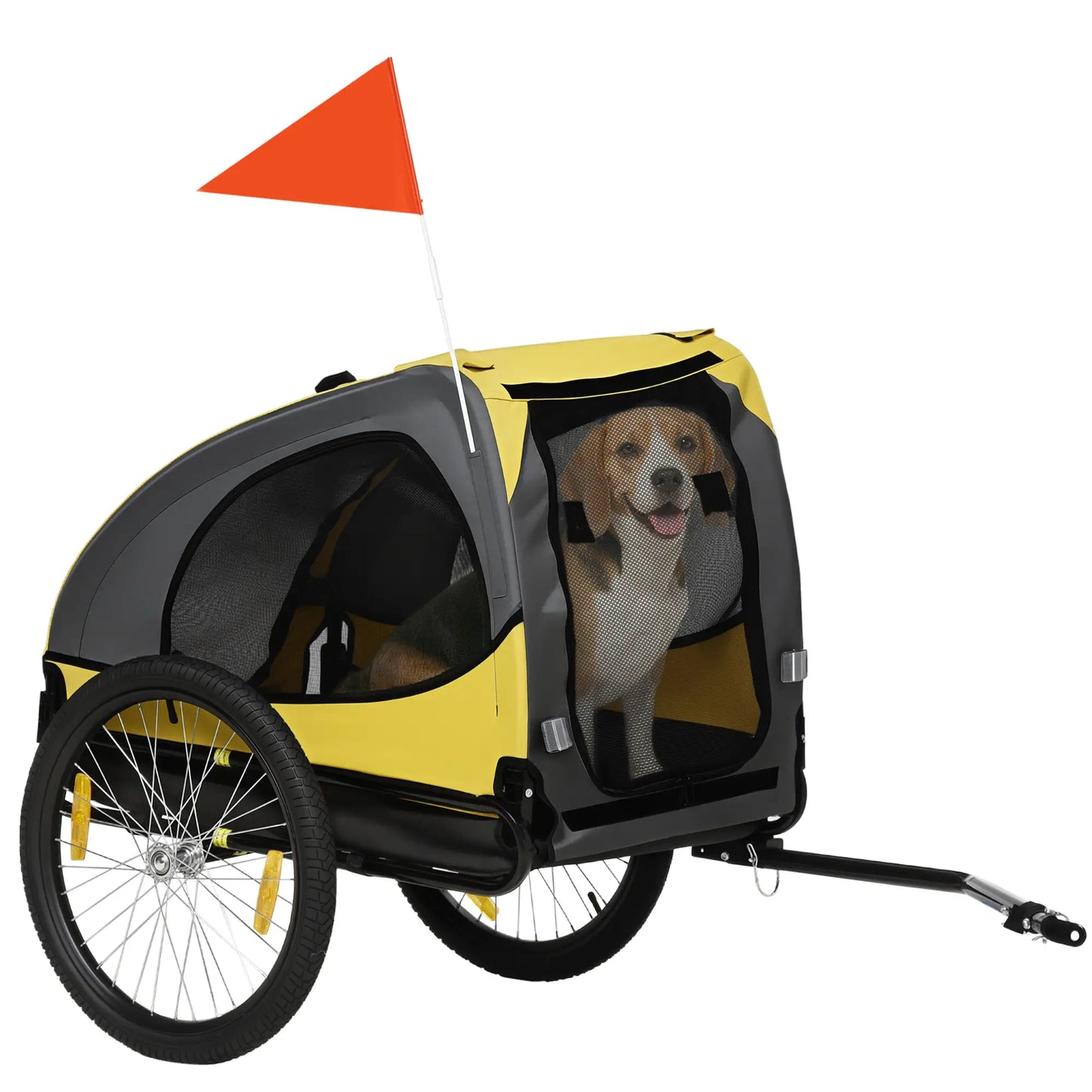 Dog Bike Trailer, Hitch Coupler, Quick Release Wheels, Medium, Yellow Dog Bike Trailers & Strollers at Gallery Canada