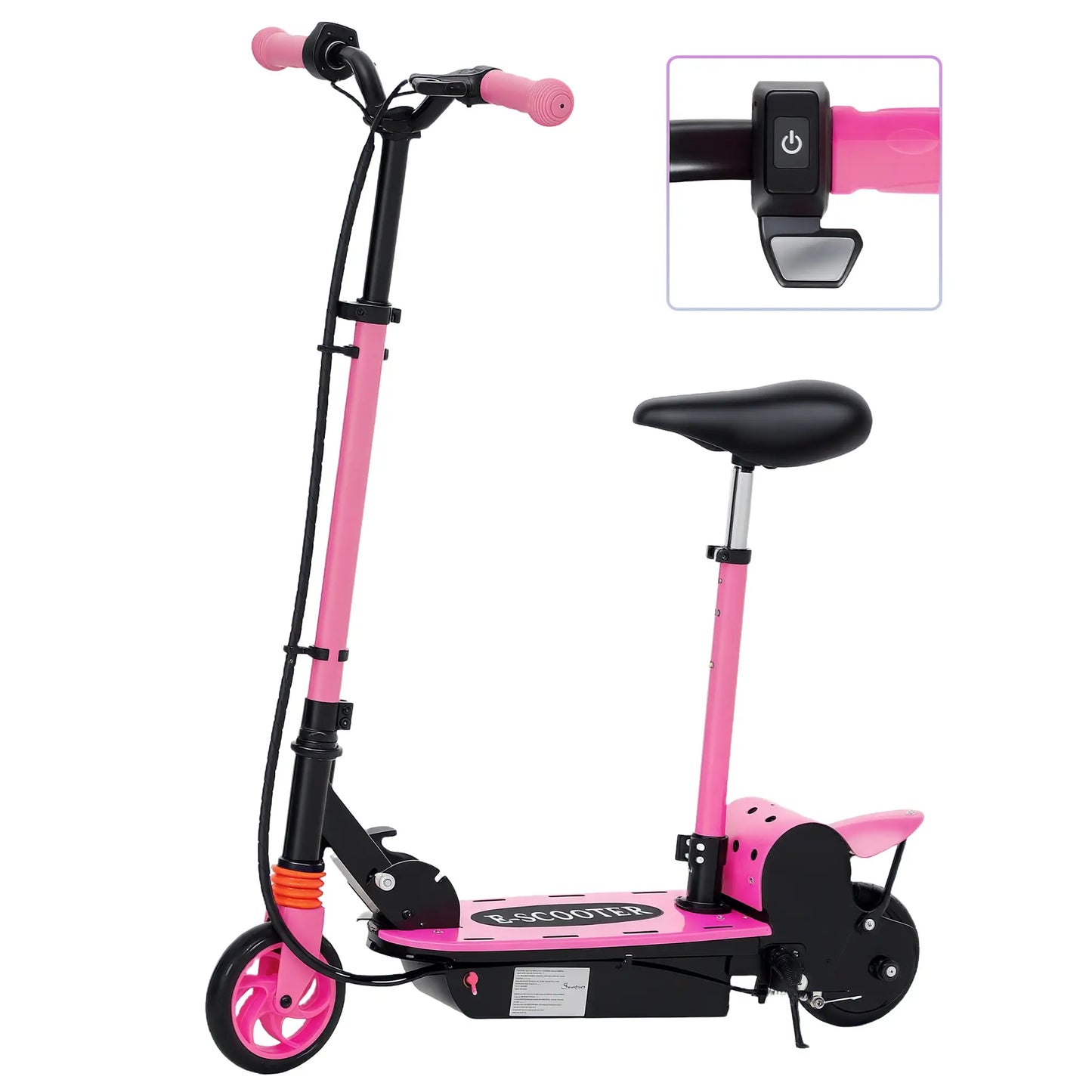 Foldable Electric Scooter for Kids, Seat, 2 Heights, 6km Range, 12km/h, Pink Scooters at Gallery Canada