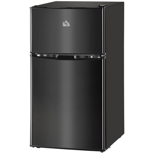 3.2 Cu Ft Compact Refrigerator, Mini Fridge with Freezer, Adjustable Shelves and Reversible Doors for Bedroom, Black - Gallery Canada