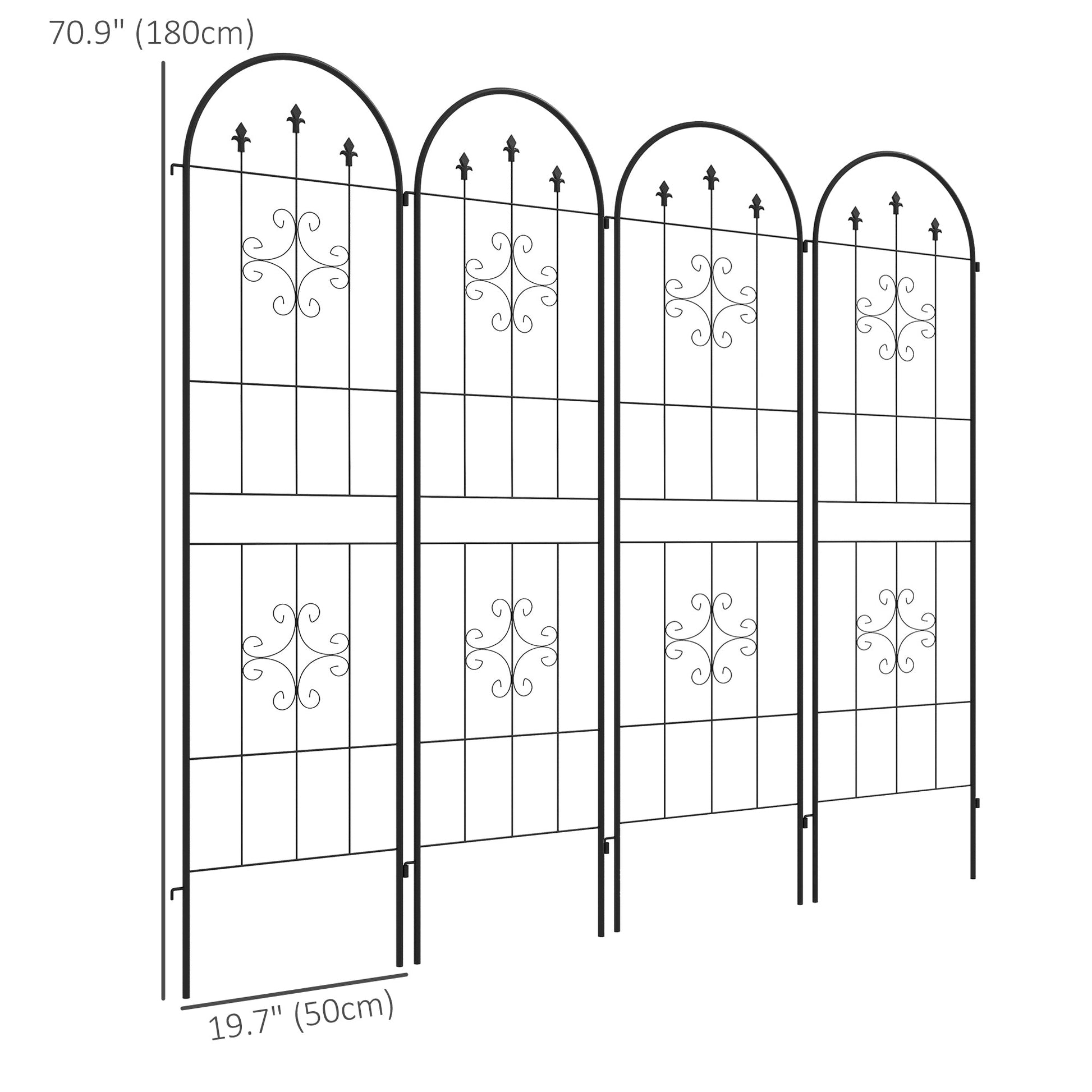 Metal Trellis Set of 4, Garden Trellis for Climbing Plants Support Frames, Arrow Design at Gallery Canada