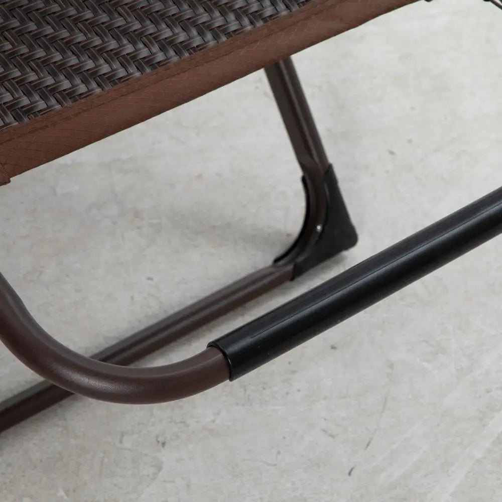 Outdoor Zero Gravity Chair, Folding PE Rattan Recliner, Brown Lounger Chairs at Gallery Canada