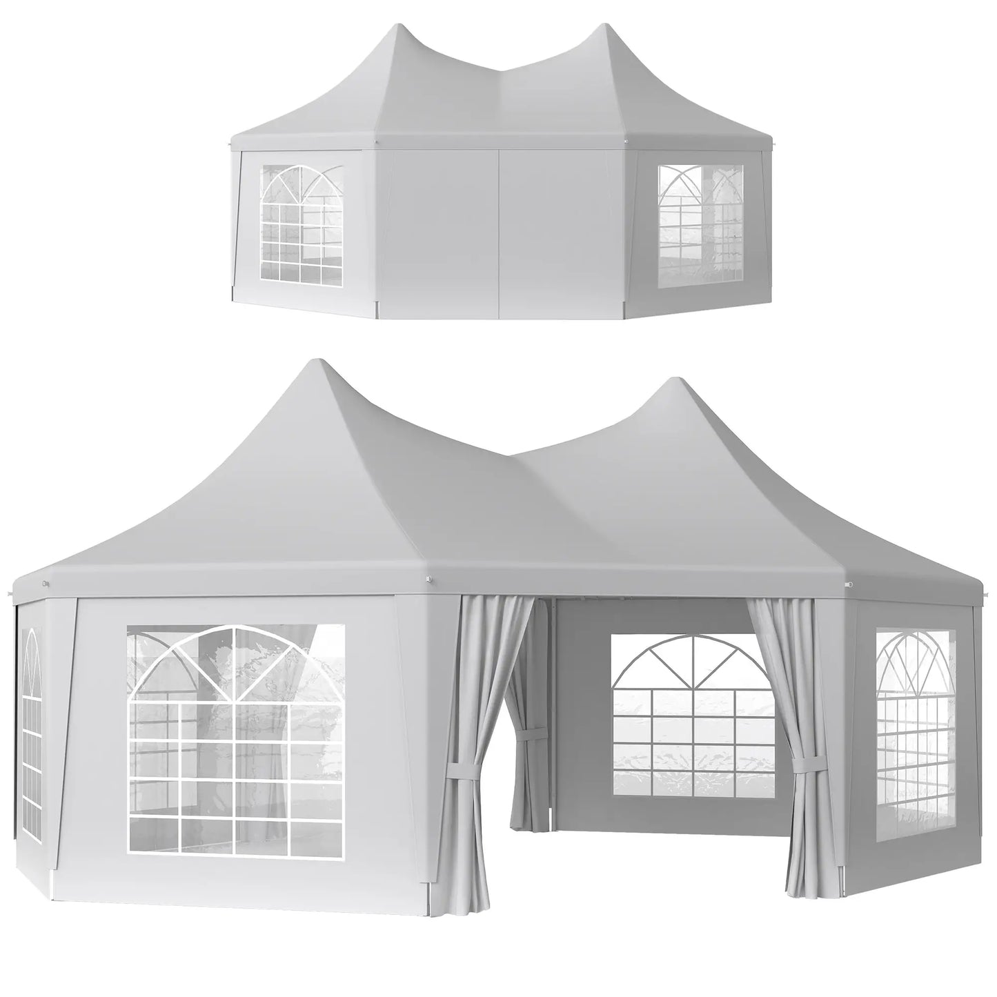16' x 22' White High Peak Octagonal Wedding Tent, Removable Walls, White Canopy Tents at Gallery Canada