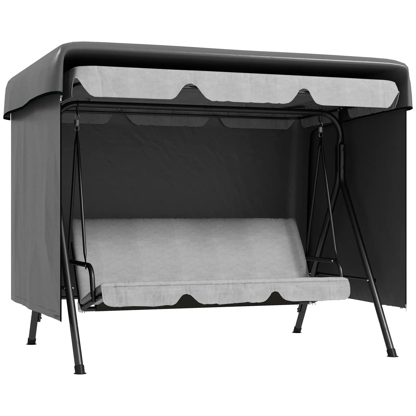 3-Seater Patio Swing Cover, Waterproof, 85" x 61" x 59", Dark Grey Patio Furniture Covers at Gallery Canada