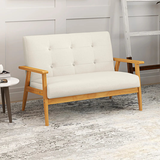 45" 2 Seat Sofa, Upholstered Two Seater Couch, Beige 2-Seater Sofas Beige at Gallery Canada
