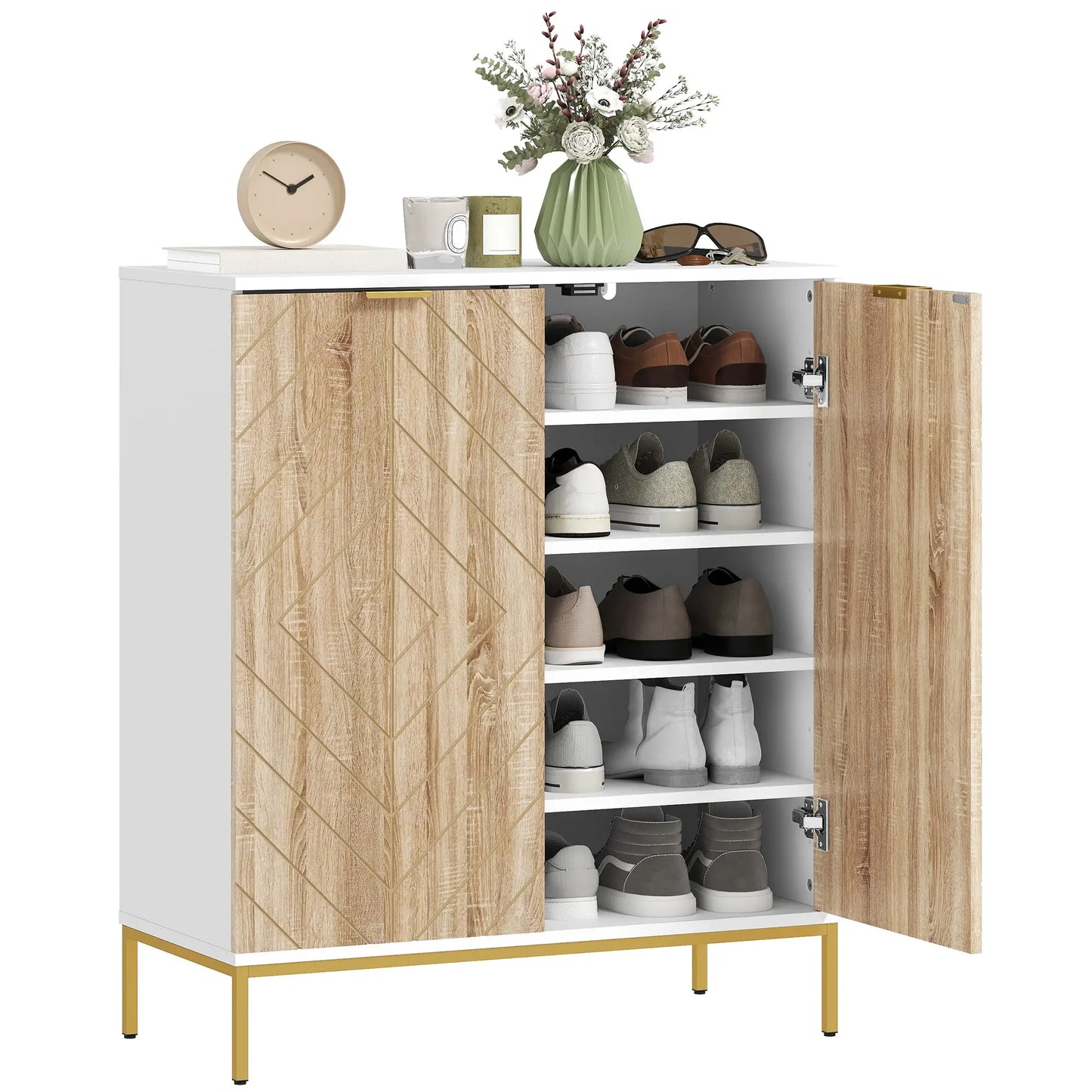 Shoe Storage Cabinet for 15 Pairs, Adjustable Shelves, White Shoe Storage Cabinets & Racks at Gallery Canada
