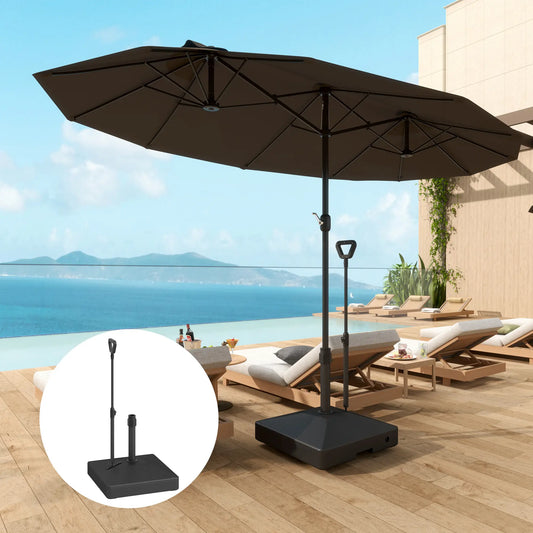 Adjustable Wheel Patio Umbrella Base, 121lbs Stand, 99lbs Water, Black Umbrella Bases Black at Gallery Canada