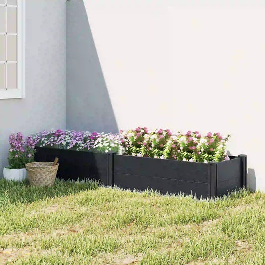 Vinyl Raised Garden Bed Kit, 6.5 x 2 x 1ft, Grey Wood Effect, Grey Wooden Planter Boxes Grey Wood Effect at Gallery Canada