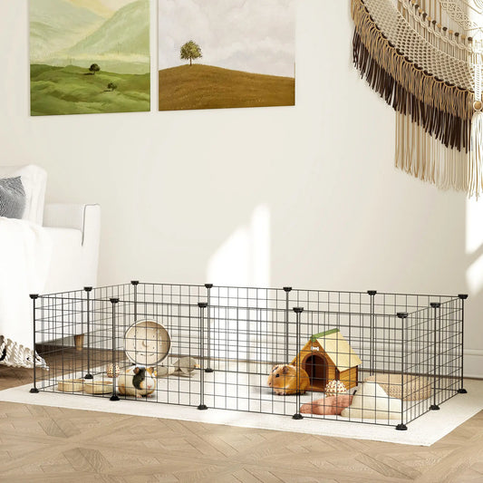 Pet Playpen, DIY Cage For Small Animals, Guinea Pigs, Hedgehogs, Black Houses & Habitats Black at Gallery Canada