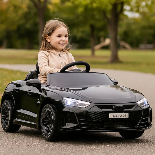 12V Ride-On Toy Car with Remote Control, 3.1 MPH, Black Electric Toy Cars Black at Gallery Canada