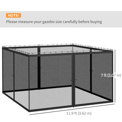 Replacement Mosquito Netting for Gazebo 12' x 12' Black Screen Walls for Canopy with Zippers at Gallery Canada