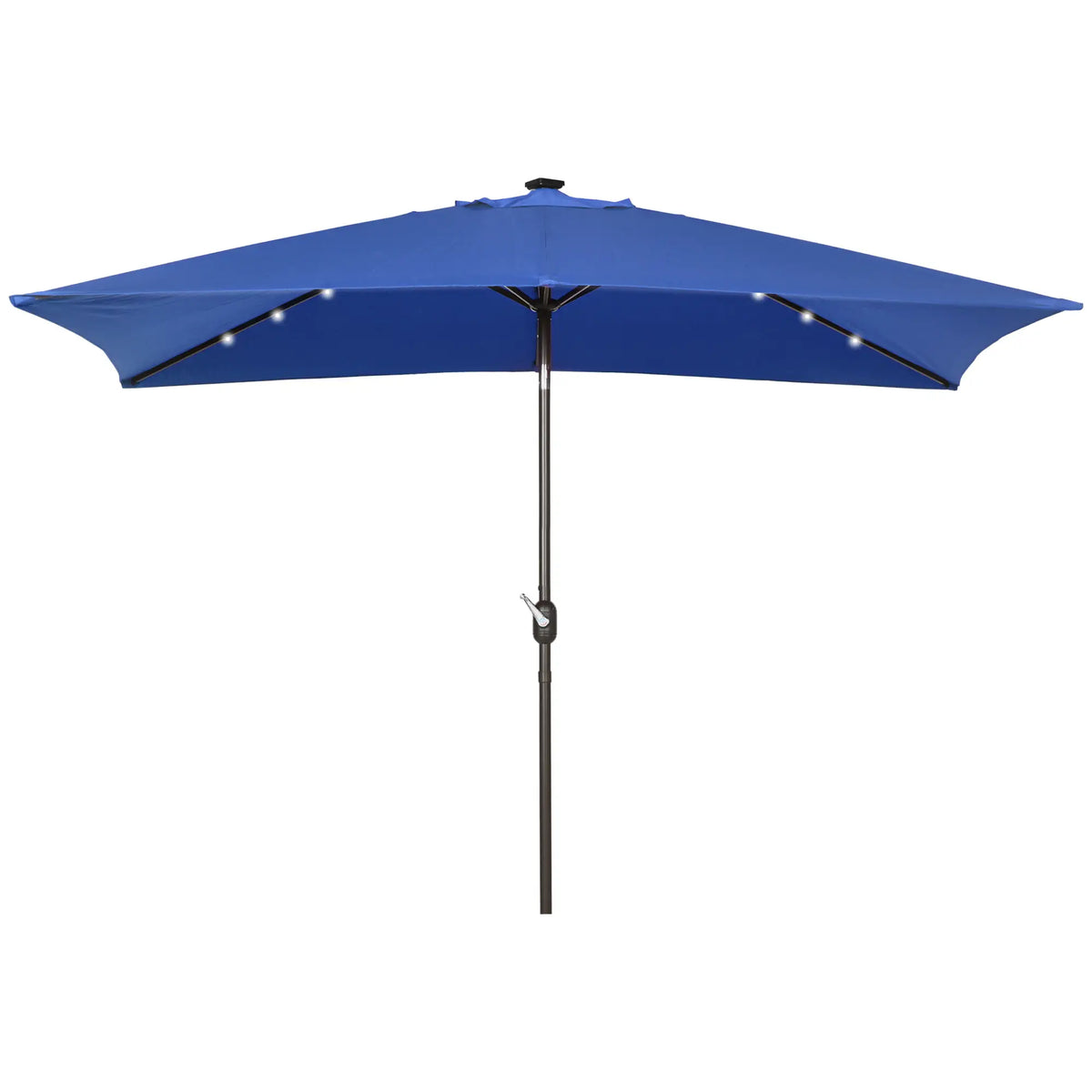 6.5x10ft Rectangle Solar Tilt Umbrella, Aluminum, Dark Blue Sun Umbrellas at Gallery Canada