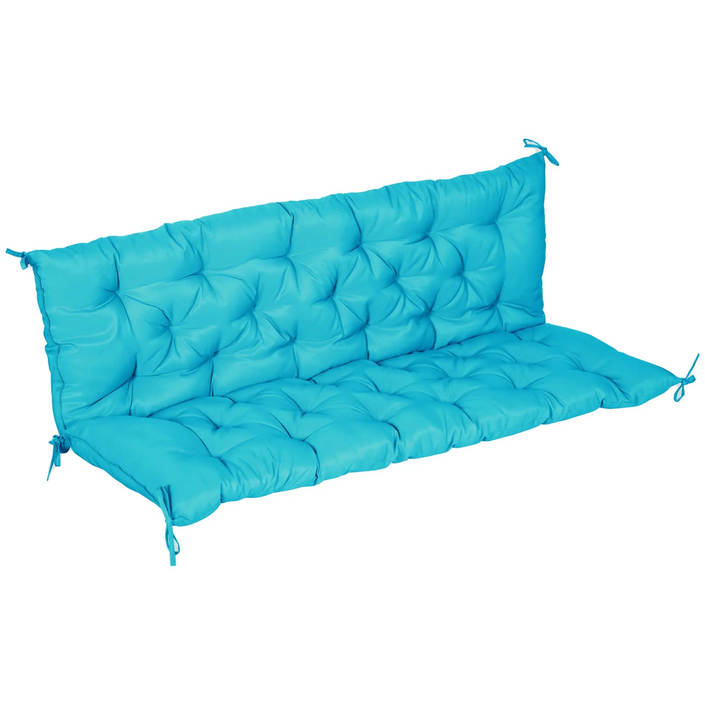 Porch Swing Cushion, Garden Bench Cushion with Backrest, Non-Slip 3-Seater, 59.1" x 38.6", Turquoise Patio Chair Cushions at Gallery Canada