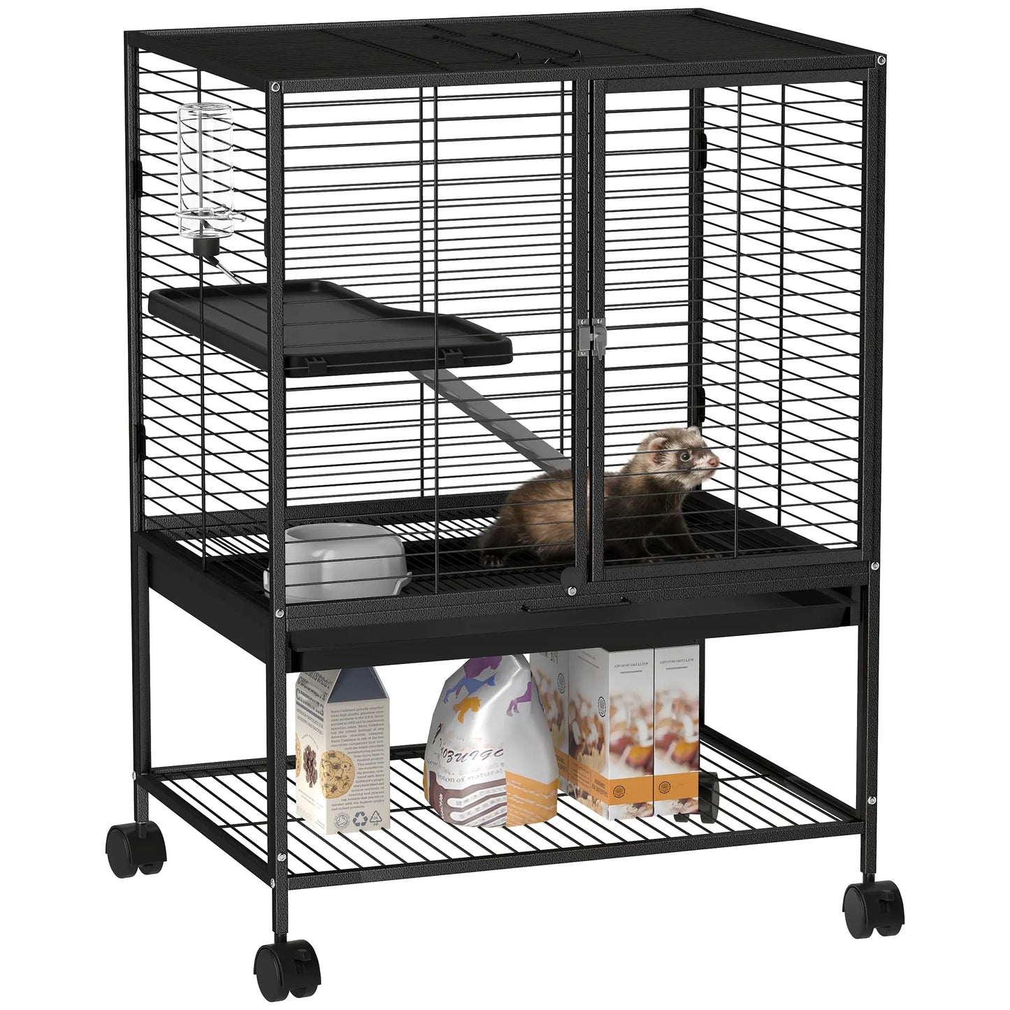 Small Animal Cage 34"H, Removable Tray, Storage Shelf, Black Houses & Habitats at Gallery Canada