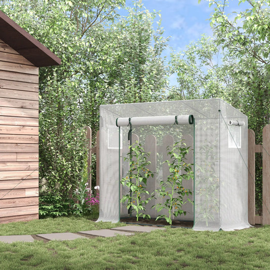 6.6' x 2.5' x 5.5' Walk-In Greenhouse, Steel Frame, White Walk In Greenhouses White at Gallery Canada