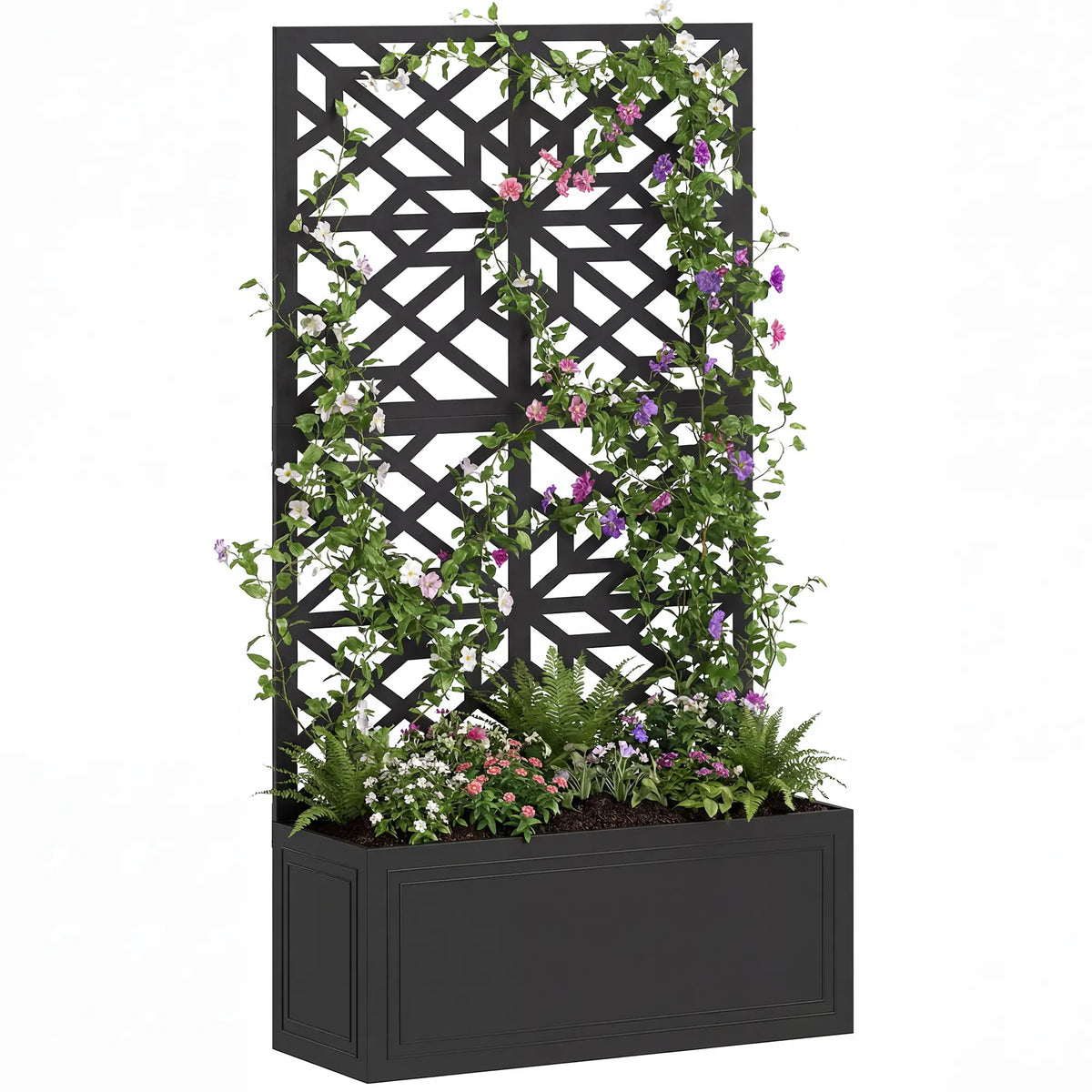 Metal Raised Garden Bed with Trellis for Climbing Plants Galvanized Planter Boxes at Gallery Canada
