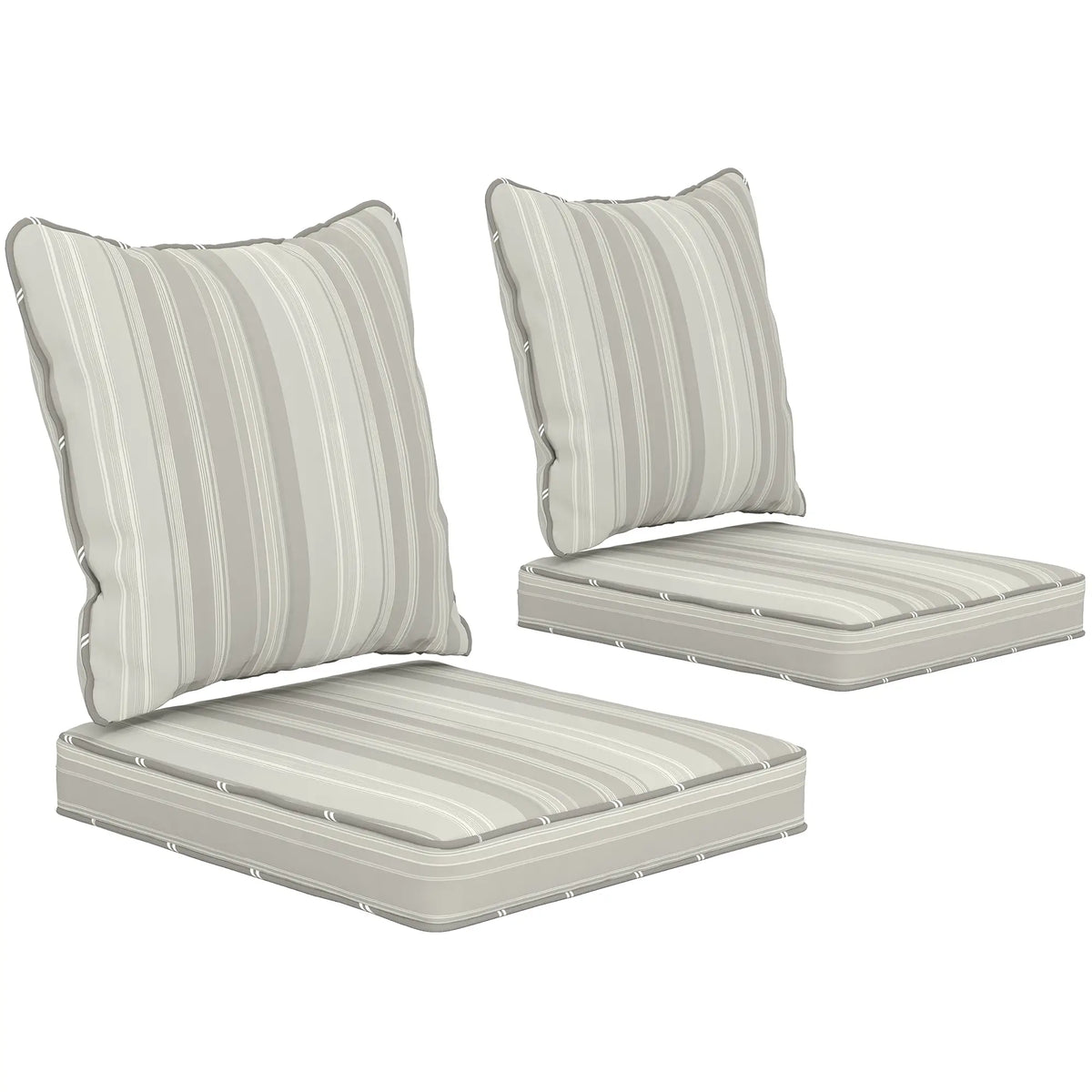 Patio Chair Cushions Set of 2, Indoor Outdoor, Grey Patio Chair Cushions at Gallery Canada