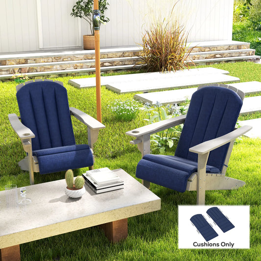 Set of 2 Patio Chair Cushions, High Back, High-Density Foam, Navy Blue Patio Chair Cushions Navy Blue at Gallery Canada