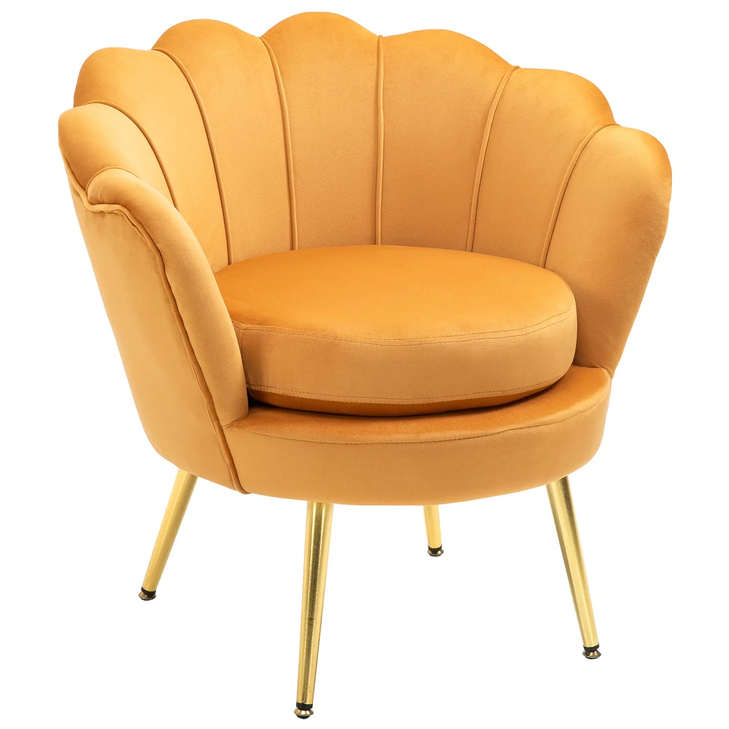 Modern Velvet Accent Chair, Gold Metal Legs, 1-Piece, Yellow Accent Chairs at Gallery Canada