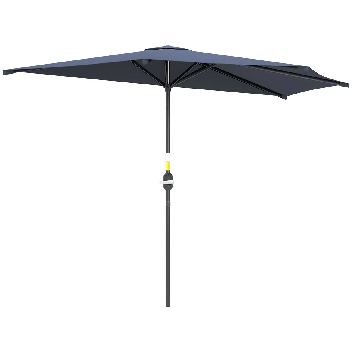 9.8ft Half Umbrella, Semi Round Patio Parasol, Crank Handle, Top Vent, Dark Blue Half Round Umbrellas at Gallery Canada