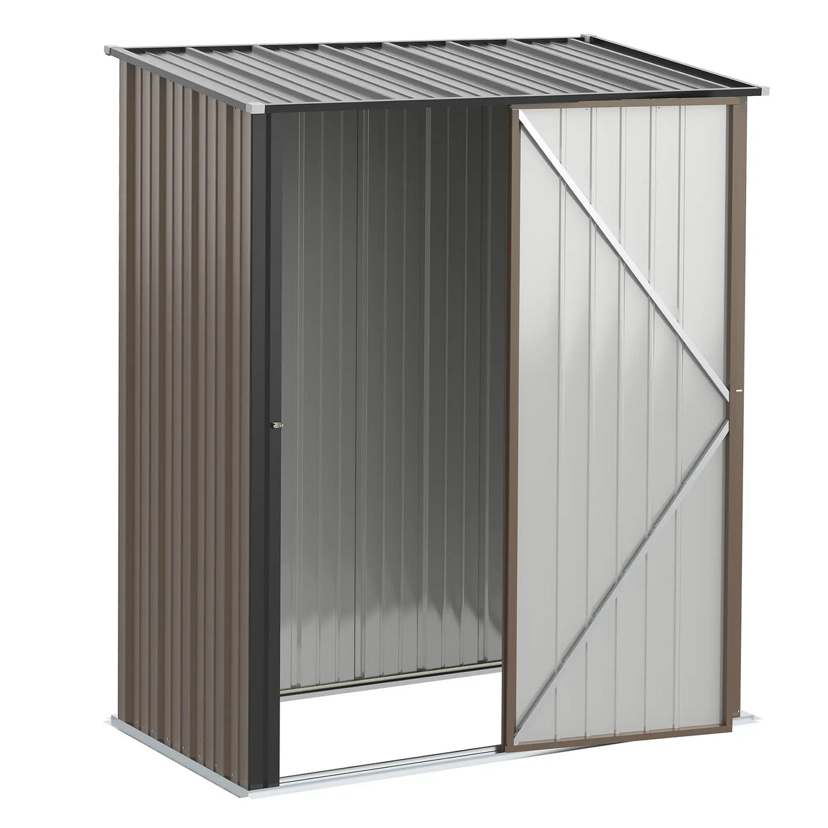 5' x 3' Outdoor Storage Shed, Steel Garden Shed, Lockable Door, Brown Sheds at Gallery Canada